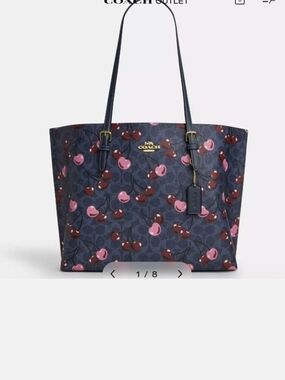 COACH Mollie Tote Original Canvas Cherry Print